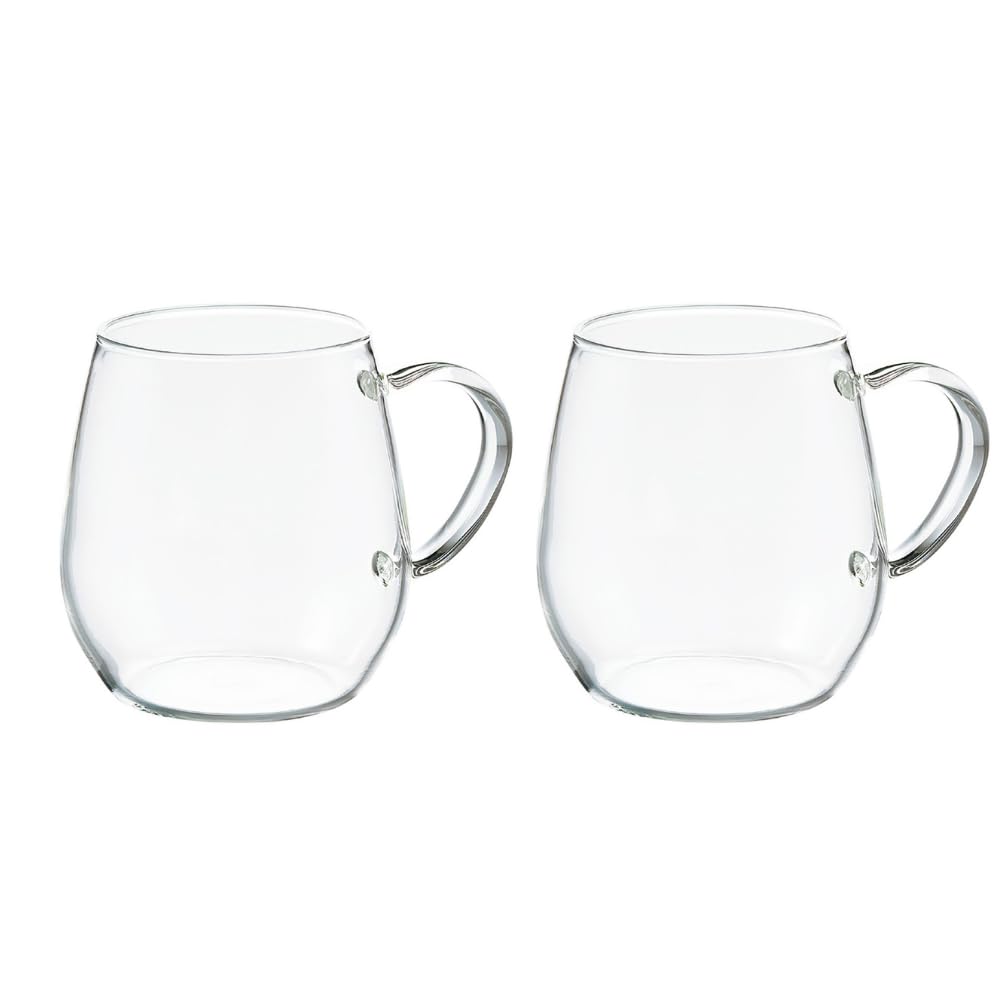 Hario "Round" Glass Mug Set, 360ml, 2pcs