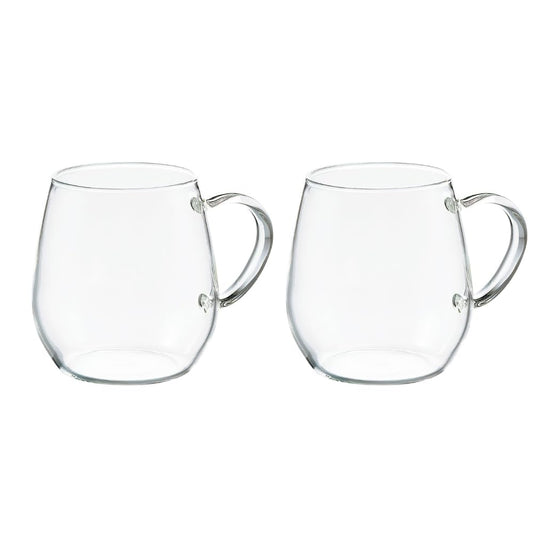 Hario "Round" Glass Mug Set, 360ml, 2pcs