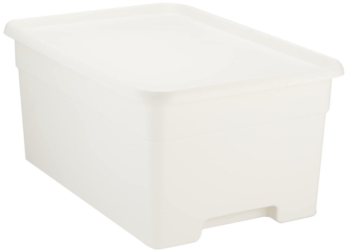 SANKA OB-LWH Storage Box, Large, White, Color, Width 13.2 x Depth 19.3 x Height 9.1 inches (33.5 x 49 x 23 cm), On-Box, Made in Japan