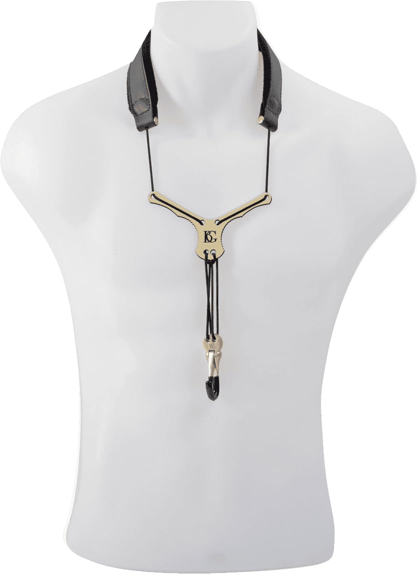 BG Zen Strap for Soprano, Alto, Tenor Sax & Baritone Sax BG-S23YMSH - Metal Coated Snap Hook - Black - Extra Large