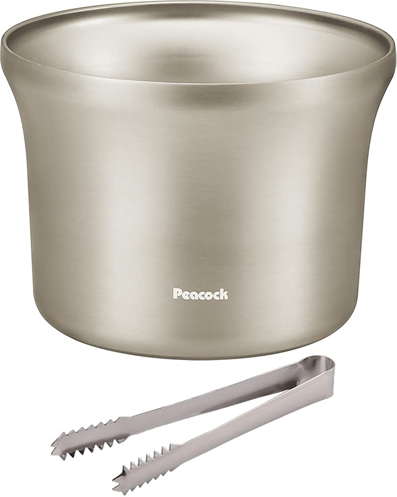 Peacock IBT-280 XA Ice Pail Ice Bucket, Cold Retention, Vacuum Double Wall Construction, 6.9 gal (2.75 L), Stainless Steel, Tongs Included