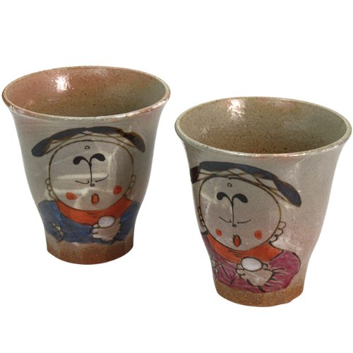 ランチャン (Ranchant) Arita Ware Umbrella Jizo Pair Free Cups (2 Teacups)