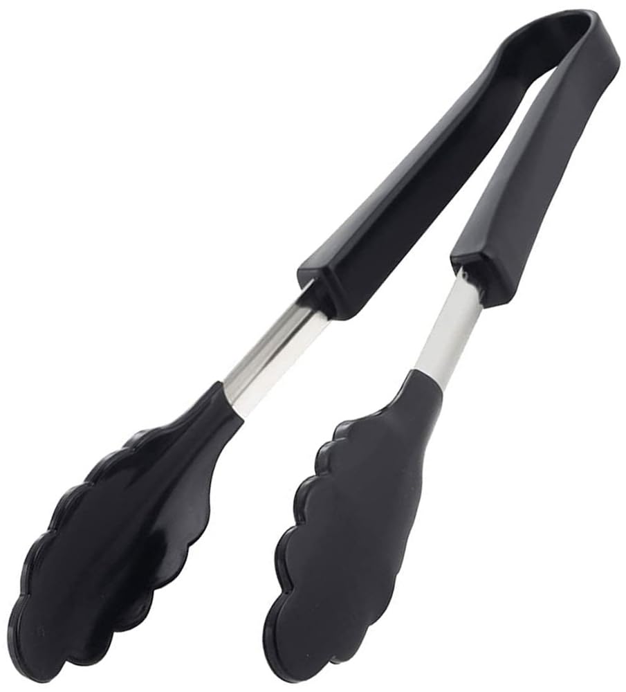 Shimomura Planning 42825 Silicone Tongs, No Scratches on Frying Pans, Dishwasher Safe, Frying Food, Easy Grab, Serving Type, Heat Resistant, Black, Made in Japan