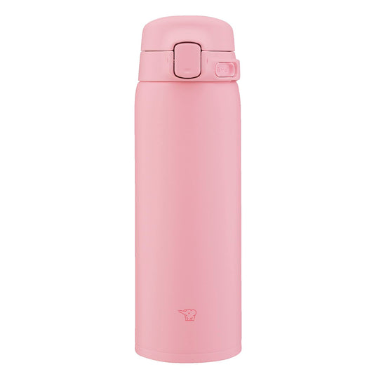 Zojirushi SU-BA48-PM Water Bottle, 16.2 fl oz (480 ml), Easy to Clean, Dishwasher Safe, Seamless Stopper, Only 2 Pieces, Lightweight & Compact, Cold & Heat Retention, One-touch Mug, Bloom Pink