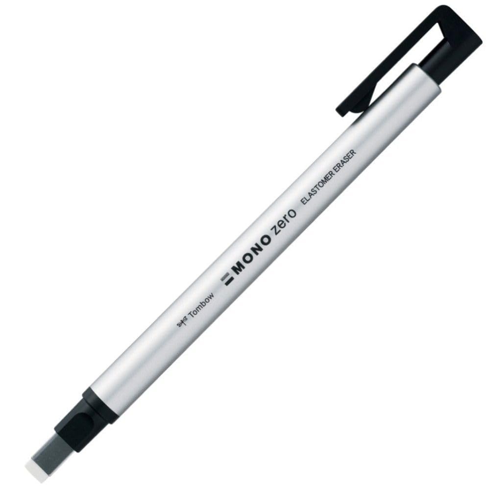 Tombow Holder Eraser, Mono Zero Square Shaper, Silver (EH-KUS04)