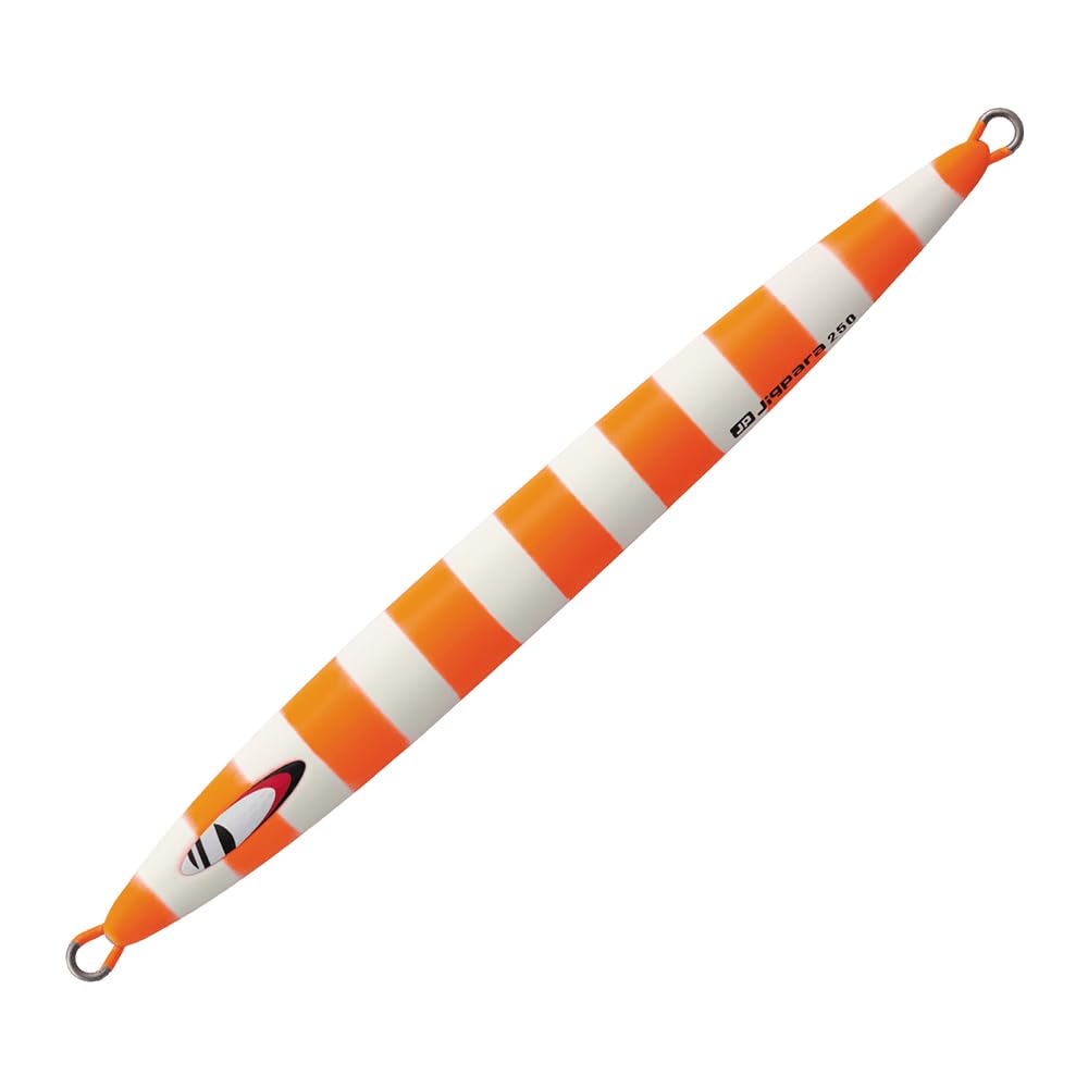 Major Craft Metal Jigs Jigpara Vertical Long Throw 12.3 oz (350 g) JPV-LS350#66 Matte Zebra Chart Orange