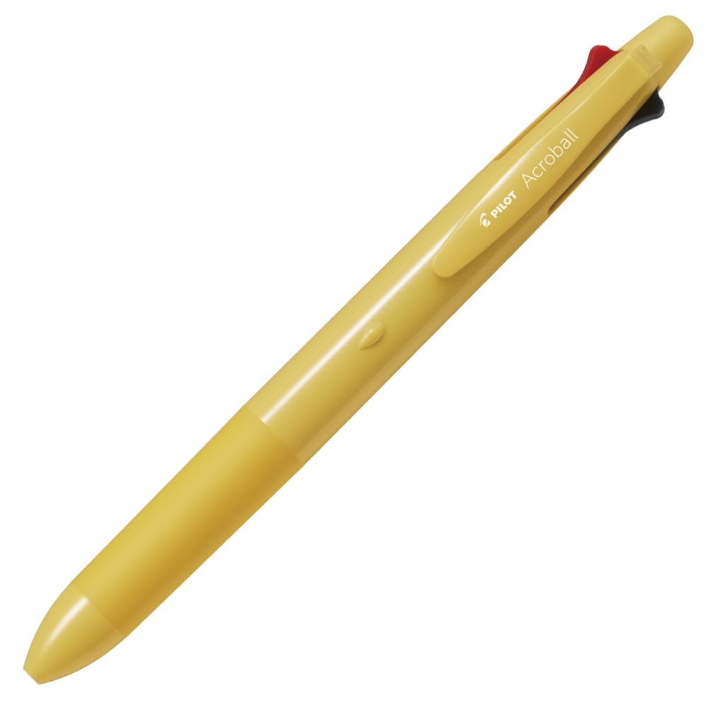 Pilot Acroball 4+1 Multifunction Ballpoint Pen, Equipped with 0.5mm Oil-Based Ink (Black, Red, Blue, Green), 0.5mm Mechanical Pencil, Yellow, BH41AB-155-Y