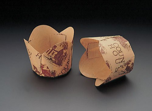 Tenman Paper M-305 Tulip Cup, Brown, Resin Coating, Unbleached Craft, Japan (100 Sheets) WTY65305