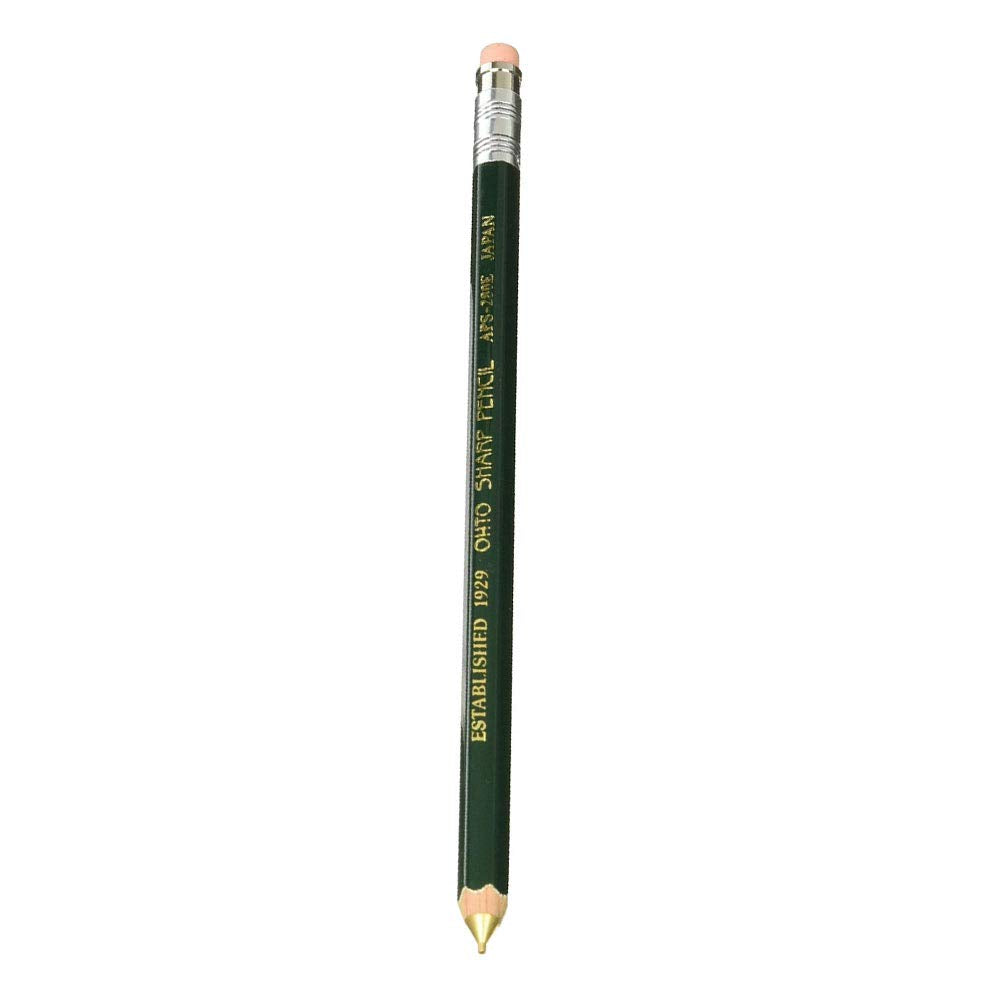 OHTO Mechanical Pencil Wood Sharp with Eraser, 0.5mm, Green Body (APS-280E-Green)
