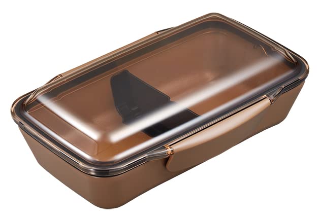 Komori Resin 665957 Riso Rice Resin Dome Lunch Box 750, Walnut, 8.7 x 5.6 x 2.7 inches (22 x 14.2 x 6.9 cm)