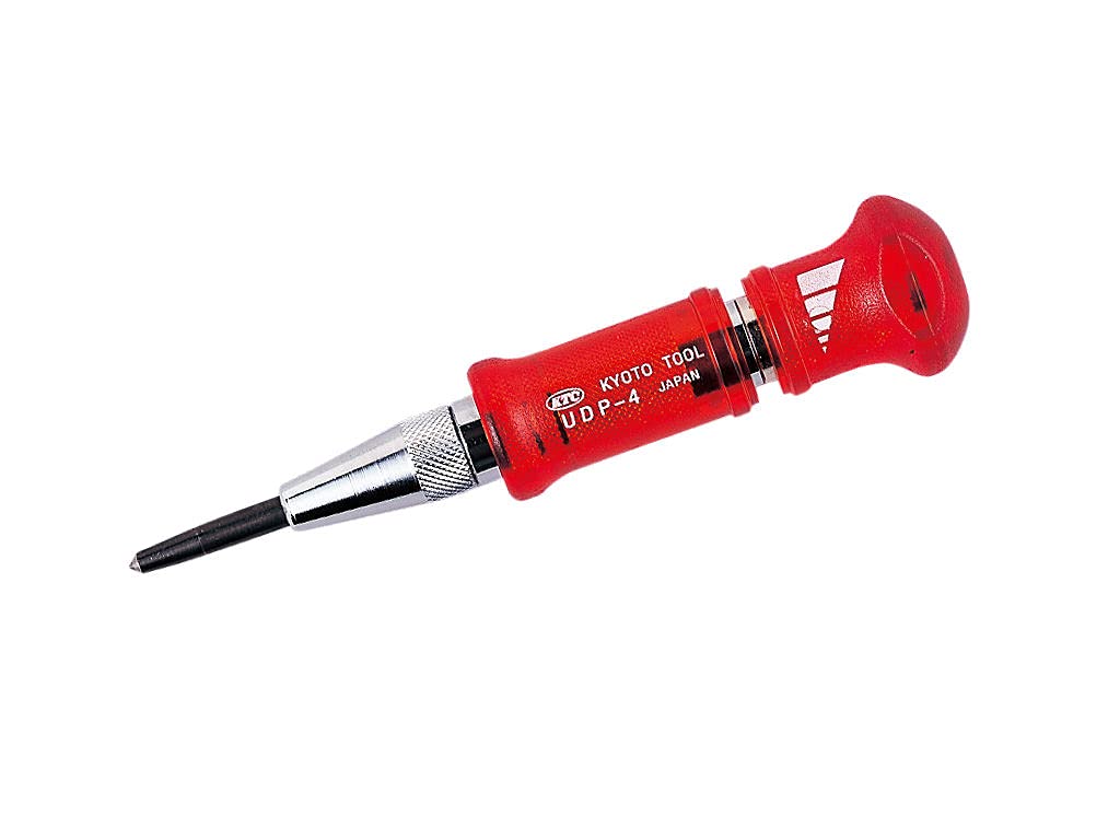 KTC Auto Punch - Auto Metal Hole Punch - Red, Silver - High Carbon Steel - Plastic/Rubber Handle - Industrial Modern Style