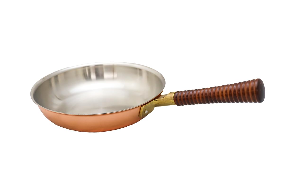 新光金属(Sinkoukinzoku) Shinkodo Pure Copper Frying Pan, Made in Japan, 8.7 inches (22 cm), Copper Raku Magokoro Denshin, Gift Wrapping Specifications