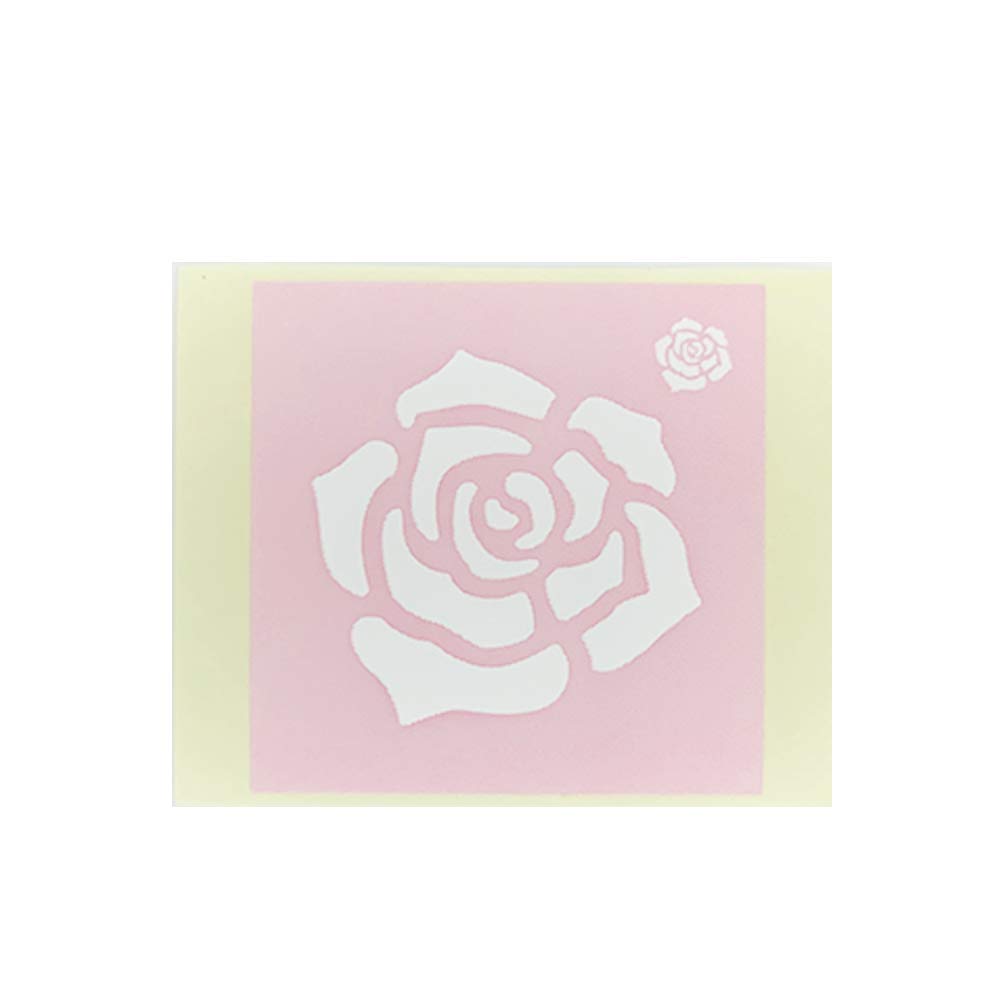 POOL 30 Pcs Stencil (Cut Mold) Seal Type "Rose" Face Paint Body Paint Cloth Miracle Paint Series Pattern Flowers