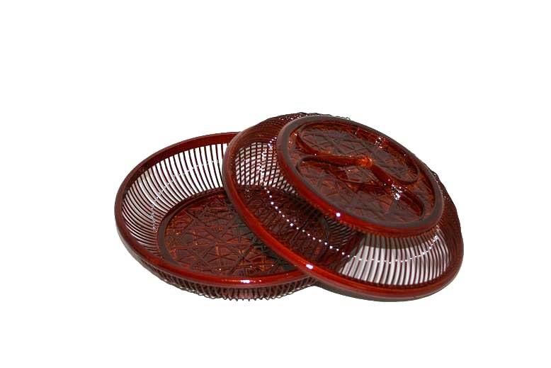 つかさき Tsukasaki 16-017 Painted Higo Pastry Bowl with Lid
