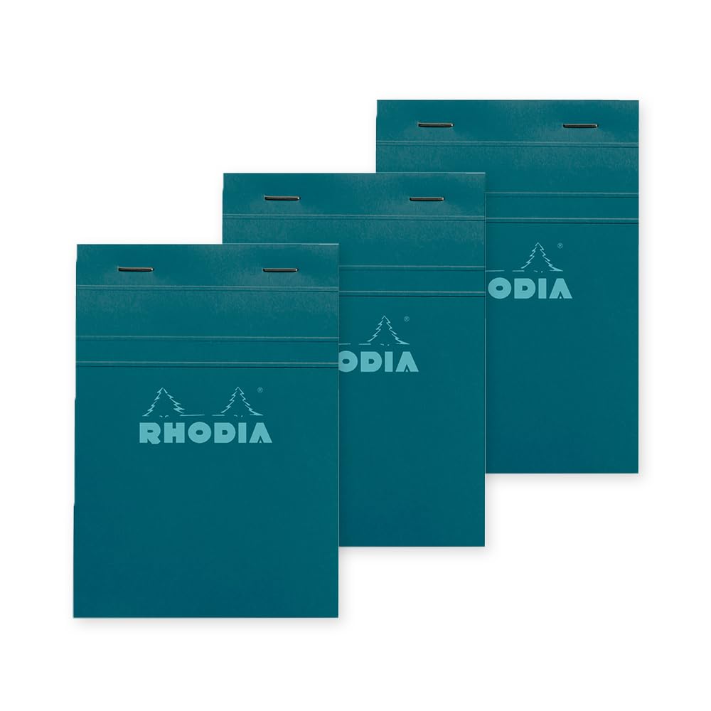 Rhodia Cf13300 Notepad, Colors No. 13 (A6), 80 Sheets, 0.2 inch (5 mm) Ruled, Water Repellent Cover, Perforated Turquoise, Rodia Colors