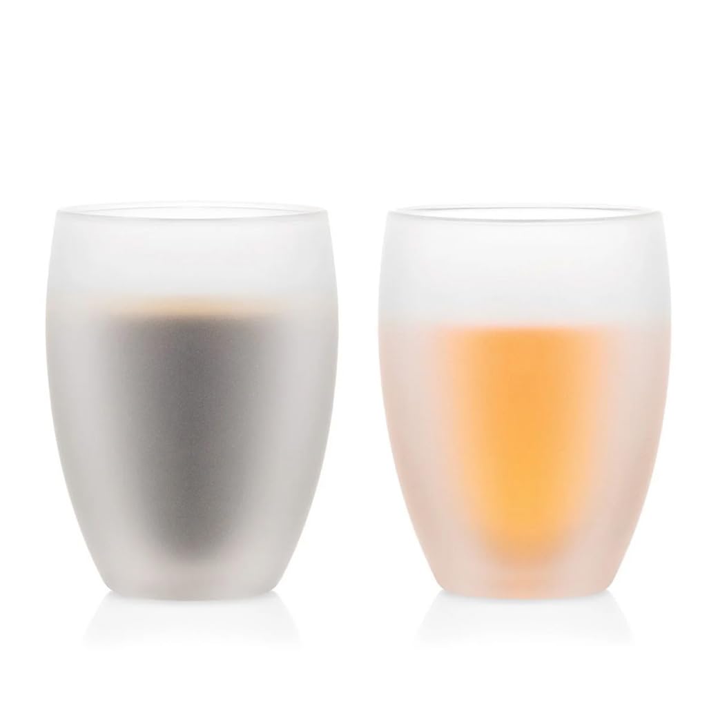 BODUM 4559-143SI 4559-143SI Bodum Glasses, Tumbler, Pavina Double Wall Glass, 11.8 fl oz (350 ml), Set of 2, Thermal Insulation, Double Wall Construction, Heat Resistant Glass, Microwave Safe, Oven,