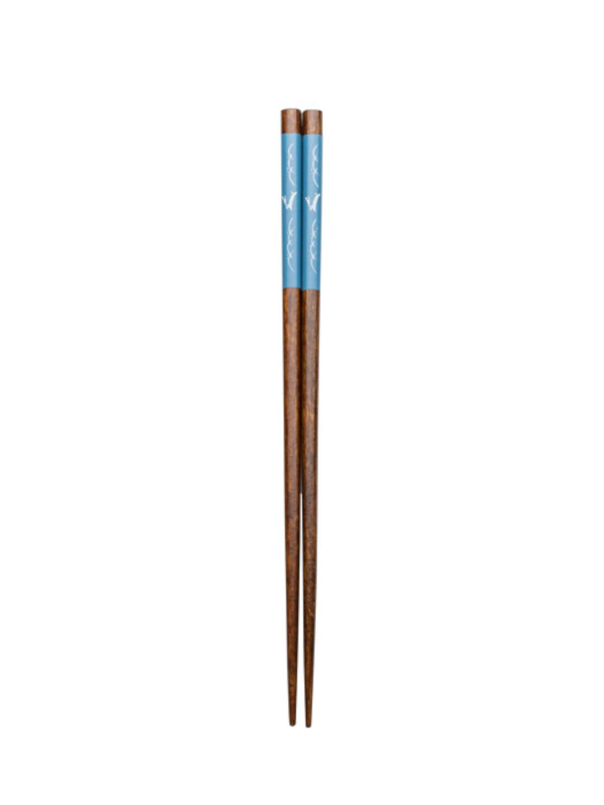 Asahi Kouyo W-1086 Chopsticks, Dishwasher Safe, 9.1 inches (23 cm), Wild Rabbit, Blue, Natural Wood, Made in Japan, 1 Pair