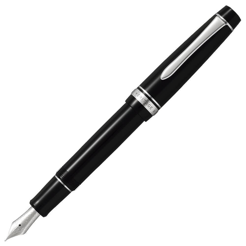 Pilot Fountain Pen Custom Heritage 912, Black Body, SF-Nib