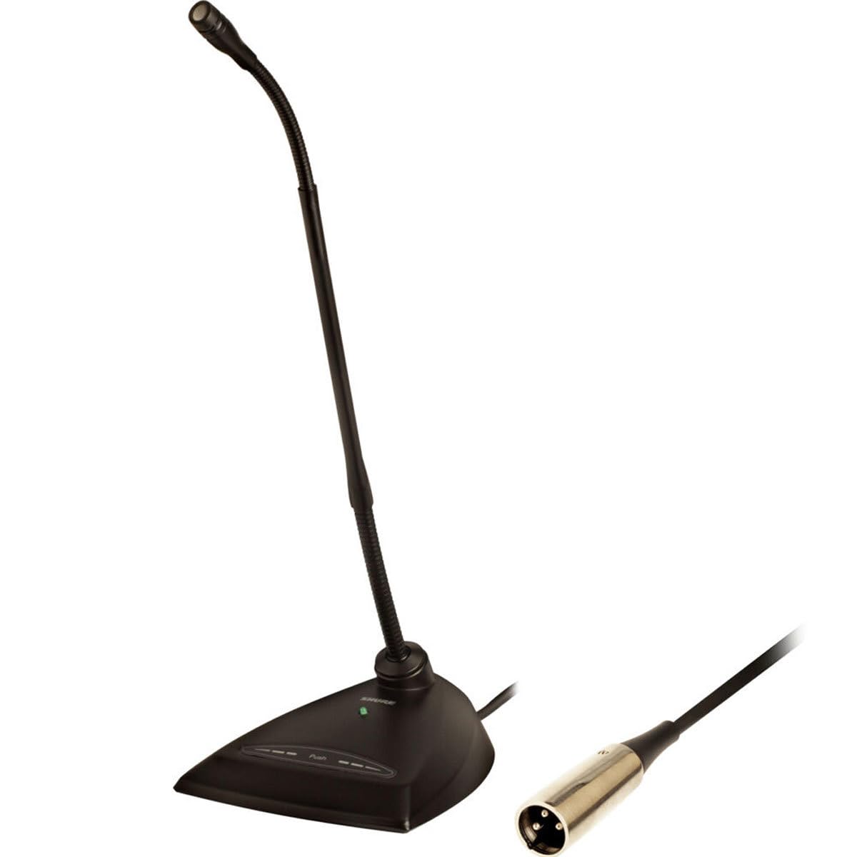 Shure MX412D/C Cardioid Condenser Microphone, 12 Gooseneck, Desktop Base with 10' Cable, Logic Functions, Programmable Switch, LED Indicator, Snap-Fit Foam Windscreen