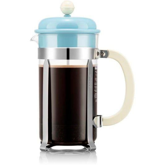 Bodum Cafettiera 1918-761 Coffee Maker, Coffee Press, French Press, Coffee Maker, 33.8 fl oz (1,000 ml), Cool Blue, Stainless Steel Filter, Glass Beaker, Immersion Type, Coffee [Genuine Product]