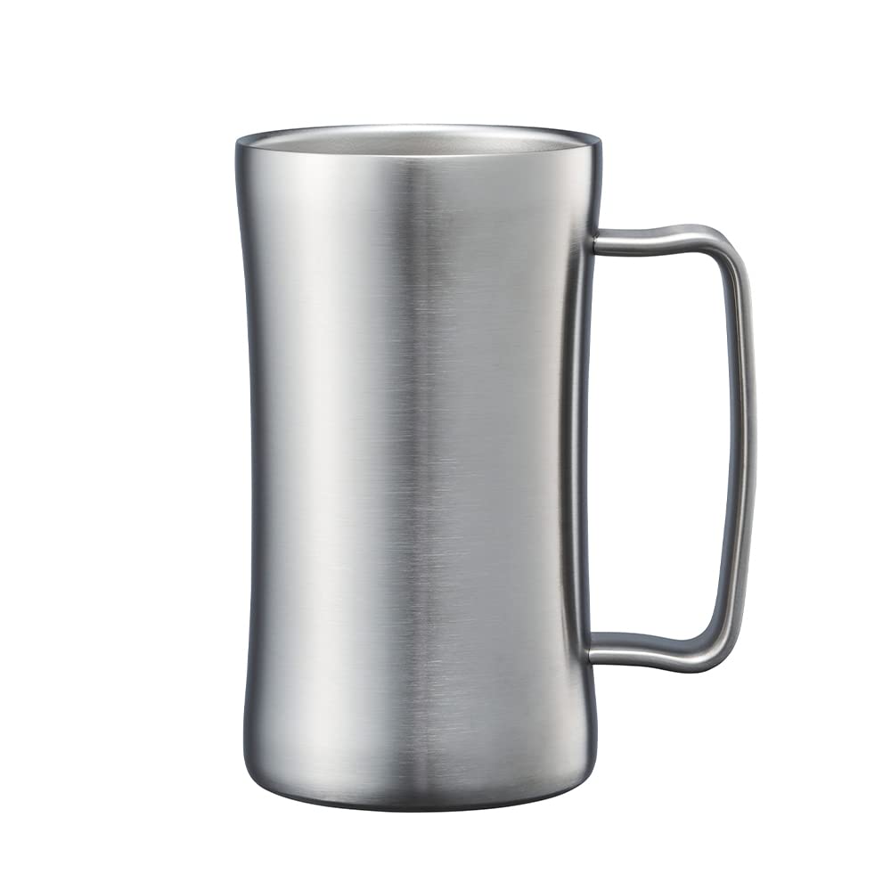 Doshisha Drinking Mug, 20.3 fl oz (600 ml), Dishwasher Safe, Hot or Cold Insulated, Vacuum Insulated, Silver