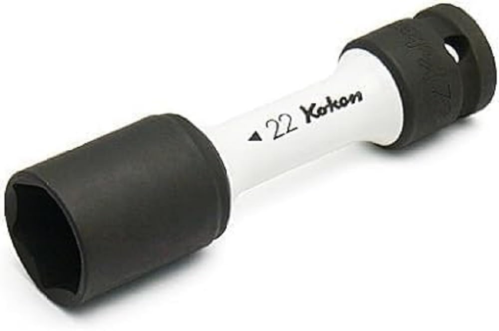 Ko-ken 14145PM.110-22 1/2 Sq. Dr. Wheel Nut Socket 22mm Extra Thin walled Length 110mm Color coded Protector