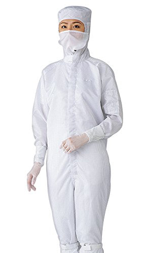 アズワン(AS ONE) CR Jumpsuits Center Fastener w Hood 10E5 to 10E8 White G520 2L 11120BW/1-2279-03