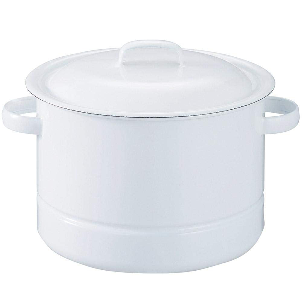 Nichinichi Tools Nodahoro Steamer Pot with Slats, Induction Compatible, Made in Japan, White, 8.3 inches (21 cm)