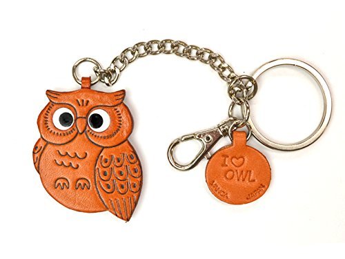 [Handmade made in Japan, new, craftsman] [VANCA] real leather ring charm Owl (japan import) by VANCA (Banca craft) Leather story