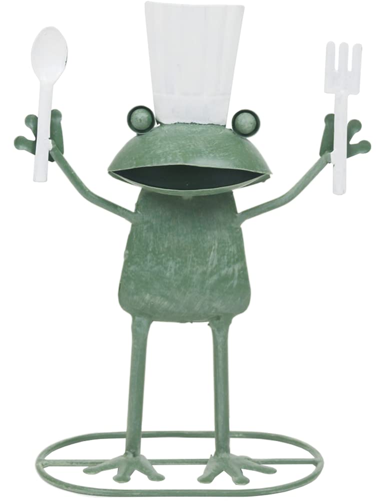 Murataya Sangyo 4898 Figurine Tin Object Series Frog Cock, Green, 9.8 x 7.3 x 3.5 inches (25 x 18.5 x 9 cm)