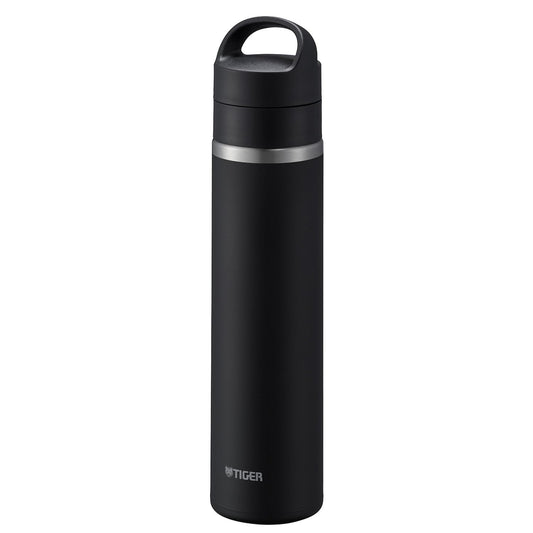 TIGER MKB-T060KK Water Bottle, 20.3 fl oz (600 ml), Vacuum Insulated Carbonated Bottle, Stainless Steel, Beer OK, Handle Holder, Portable, Compact, Black