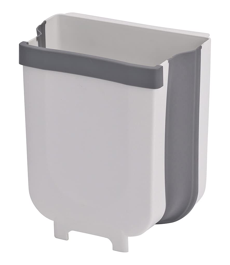 Takeda Corporation TBK-M15 [Trash Can, Folding, Hanging Over the Door] White/Gray 10.0 x 6.9 x 11.4 inches (25.5 x 17.5 x 29 cm), Folding Trash Can Hang Over The Door