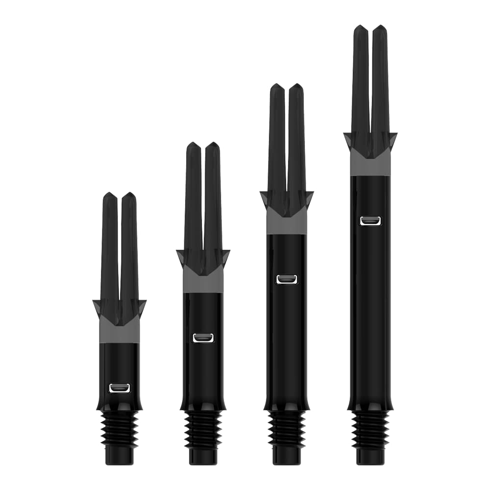 Lstyle Dart Shafts Spinning | Black | Medium 260 | 1 Set (3 Shafts) | for Soft Tip & Steel Tip Darts