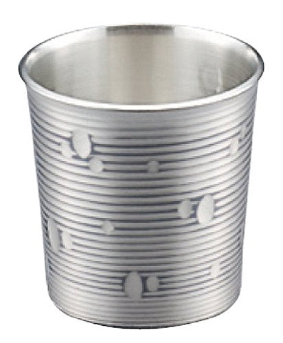 新光金属(Sinkoukinzoku) Shinkoukinzoku CF-42-1SN Gui Cup, Tin Finish, 3.4 fl oz (100 ml), Pure Copper, Tin Coating, Yukizuki Flowers, Hand Punched Cup, Ume