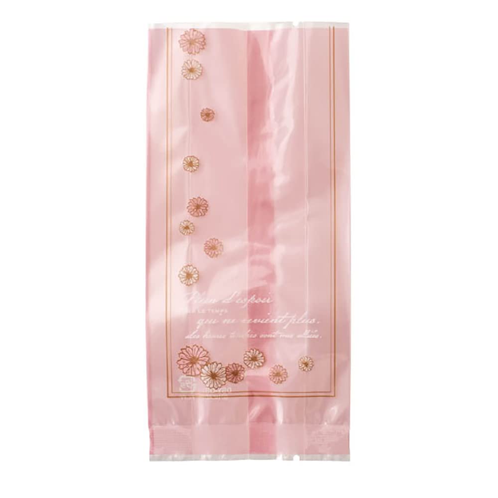 Heads DSY-OB2 Food Safe Bags, 2.8 x 5.9 x 1.2 inches (7 x 15 x 3 cm), Pink, 100 Pieces, Sherri Daisy, Sweets Pack, Clear, Floral Pattern