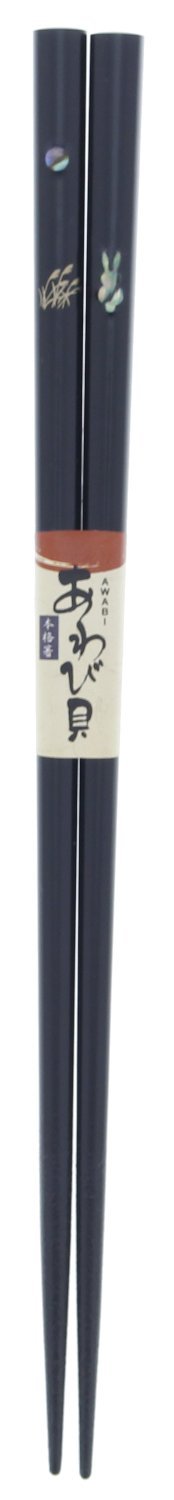 Chopsticks abalone shell inlay Abalone Shell oboro月夜 Wood (Natural Wood) 23 cm