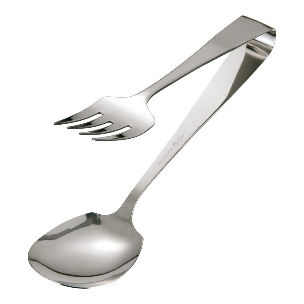 Endo Shoji BSC09 Commercial Hotel Type Service Tongs, 18-0 Stainless Steel, Made in Japan