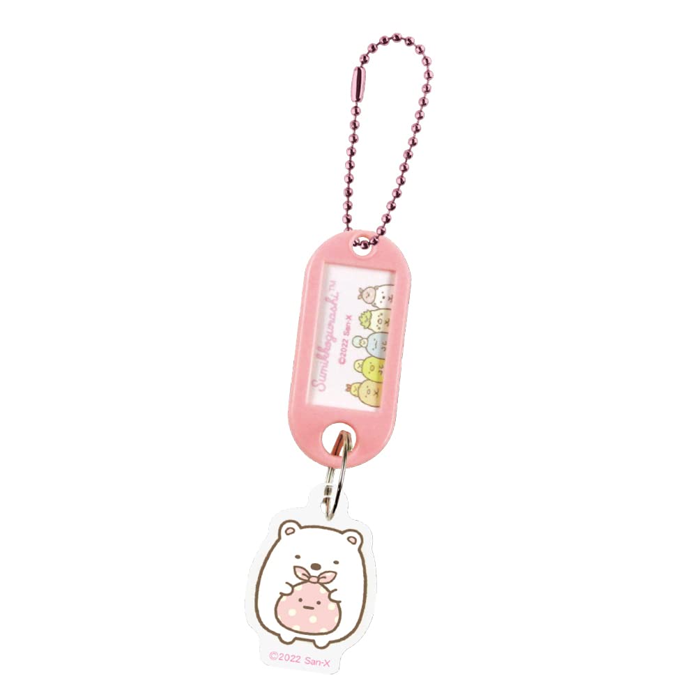 Tees Factory SG-5541443SI Sumikko Gurashi Name Tag Keychain, Polar Bear, H 3.9 x W 1.1 x D 0.1 inches (9.8 x 2.7 x 0.3 cm)