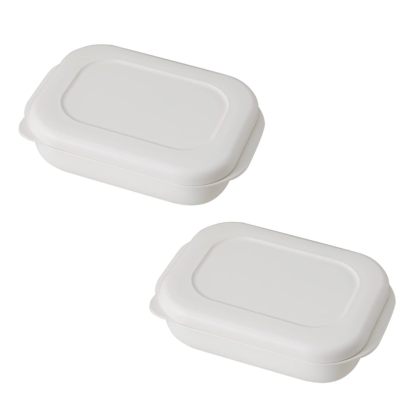 Marna K784W Extra Large Frozen Rice Container, Large (Set of 2 / Made in Japan), Microwave and Dishwasher Safe (White) Rice, Frozen Rice Container