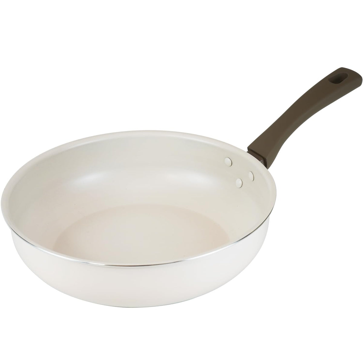 Wahei Freiz RB-3090 Deep Frying Pan, 11.0 inches (28 cm), Induction Compatible, Gas, PFOA Free, Fluorine Resin Processed, White, Ivory, White, Ivory