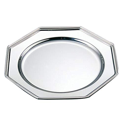 三宝産業 Sanho Sangyo 03363100 Serving Cutlery, Silver, 12.2 x 11.4 inches (31 x 29 cm), Kikuchi Octagonal Show Plate