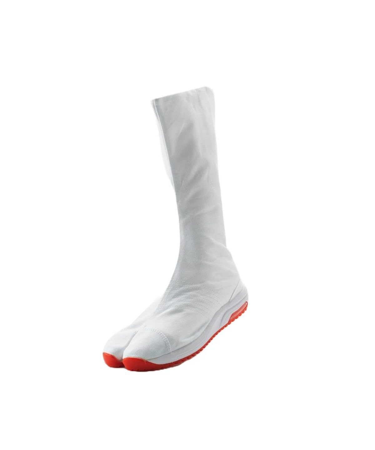 Marugo Traditional Japanese Tabi Shoes Air Jog V 12 Clasps Air Cushioned Toe Boots Long (14.5 Wide Women/13 Medium Men, White)