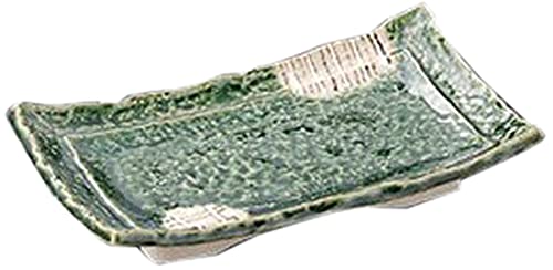 Set of 10, Oribe Marumon (with Beach), Pottery Dish, 9.4 x 5.5 x 1.8 inches (24 x 14 x 4.5 cm), Restaurant, Ryokan, Japanese Tableware, Restaurant, Commercial Use, Tableware