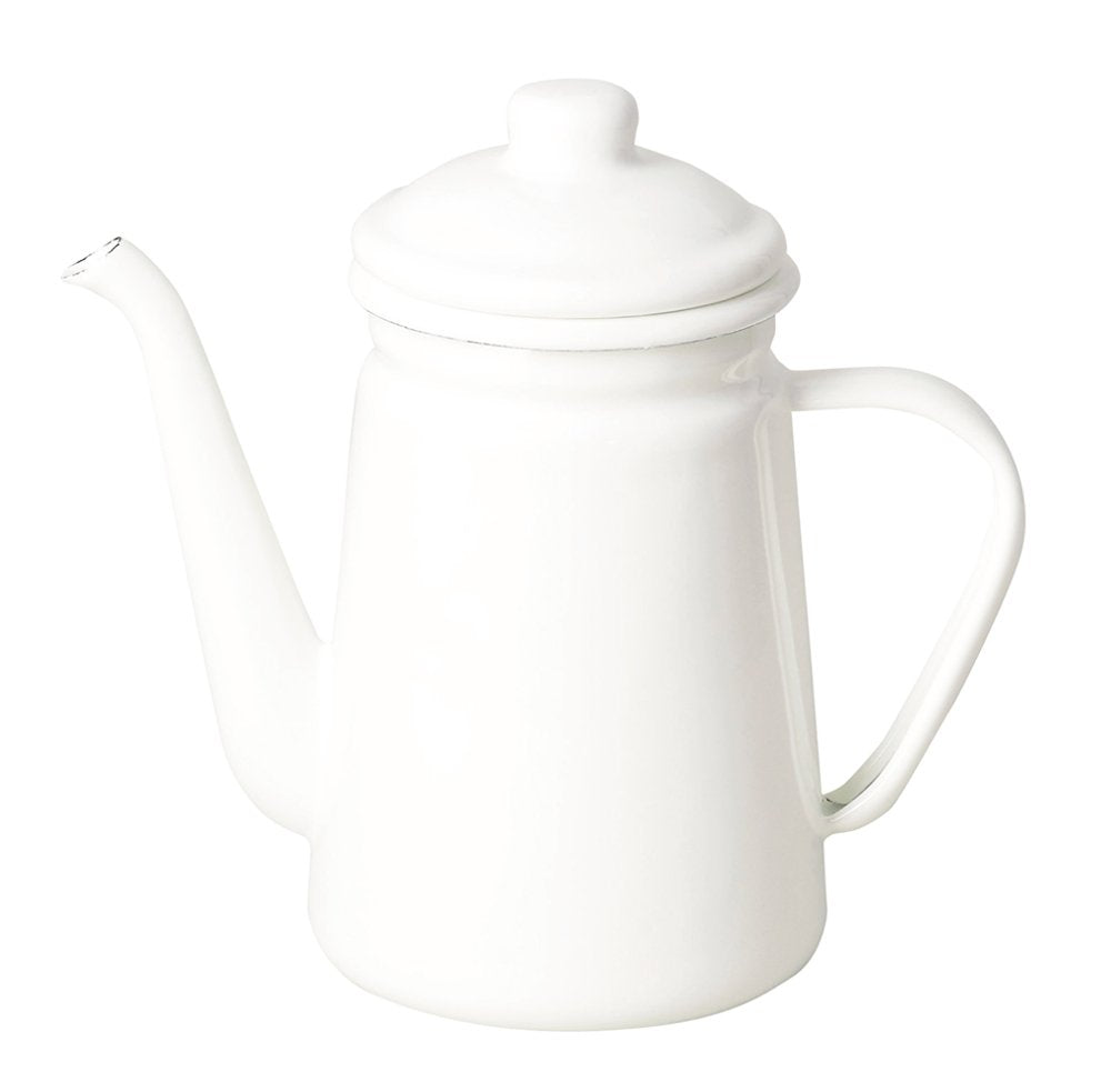 Pearl Metal HB-3681 Coffee Drip Pot, 0.4 gal (1.1 L), Enamel, Blanc Kitchen, White