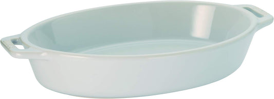 Staub Oval Dish, White, 9.1 inches (23 cm), Ceramic Au Gratin Dish, Oven and Microwave Safe