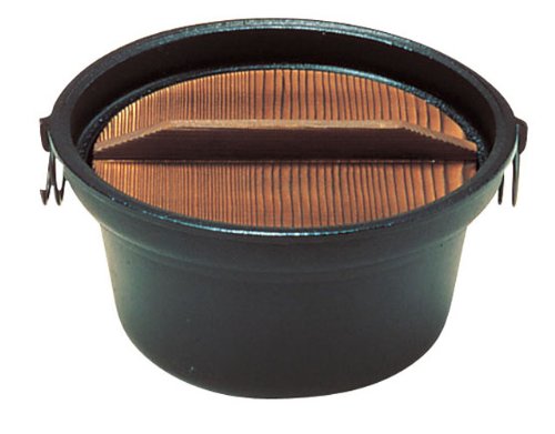 Sanwa Seiki Seisakusho QSY40 Electric Shabu-shabu Pot 8.3 inches (21 cm) (with Wooden Lid), Iron Casting, Natural Wood