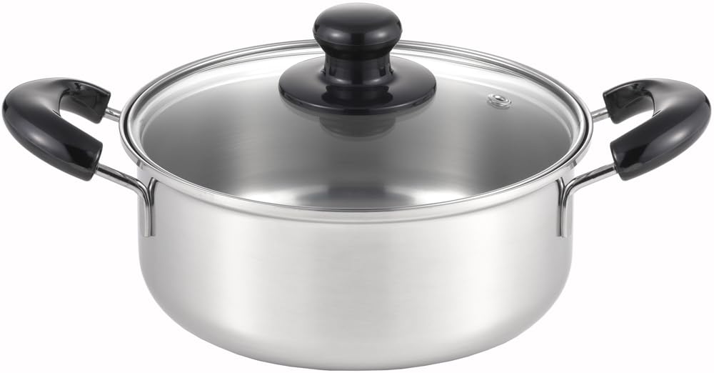 Yoshikawa Cook Look Basic Two-Handed Pot, 7.9 inches (20 cm)