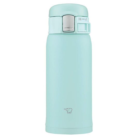 Zojirushi SM-SF36-AM Water Bottle, Direct Drinking [One-touch Open] Stainless Steel Mug, 12.2 fl oz (360 ml), Mint Blue