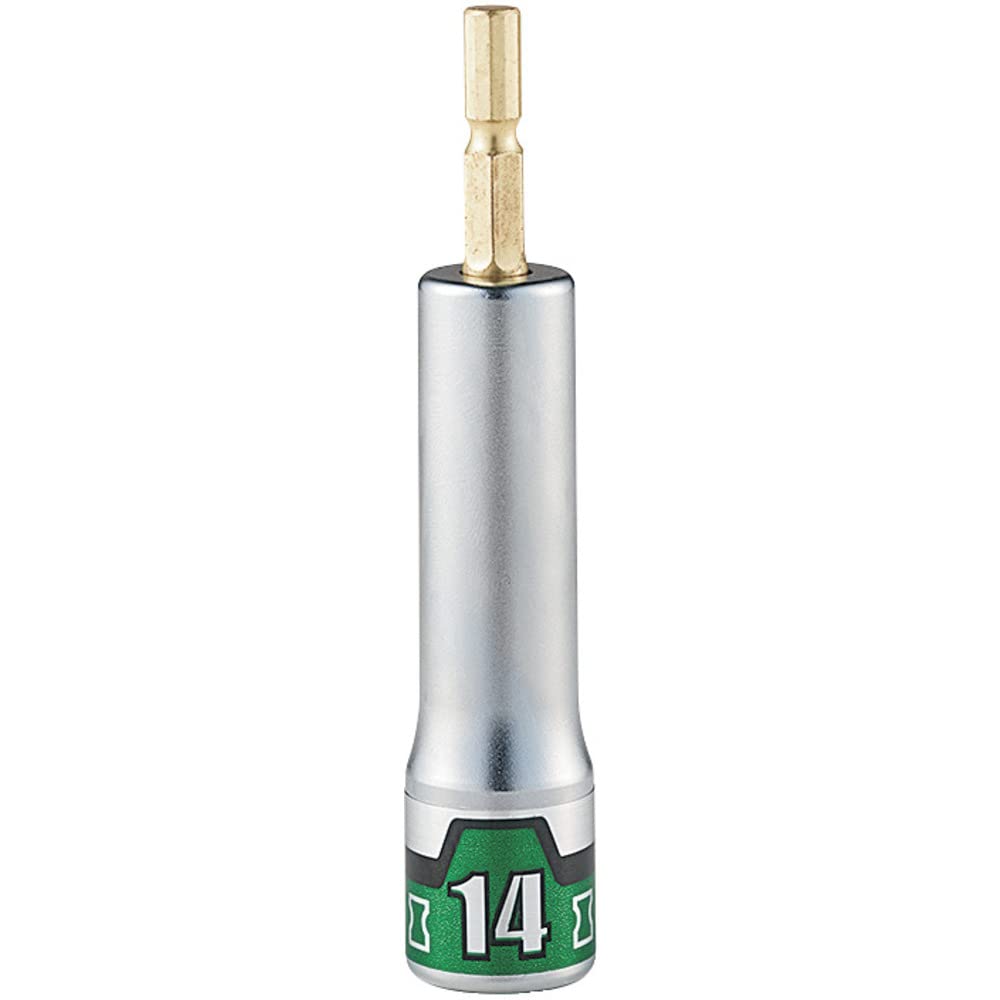 Kyoto Tool Co. (KTC) BZP63-14 Impregnable Socket Bit for Impact Drivers, 0.6 inches (14 mm) (Hexagonal)