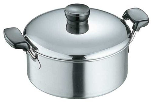Honma Seisakusho 16020 Two-Handled Pot, Silver, Size 7.9 inches (20 cm), Standard Series Sauce Pot, 7.9 inches (20 cm)